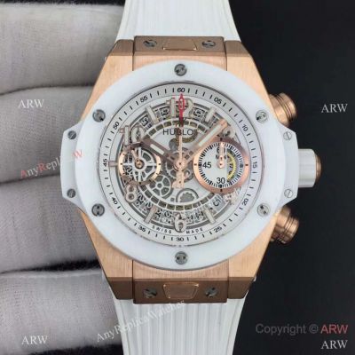 Swiss Replica Hublot Watch Big Bang Unico King Chronograph 45.5mm Watch Rose Gold and Ceramic